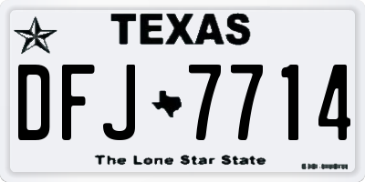 TX license plate DFJ7714