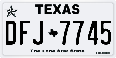 TX license plate DFJ7745