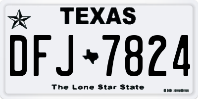 TX license plate DFJ7824