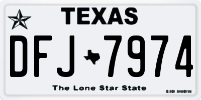 TX license plate DFJ7974