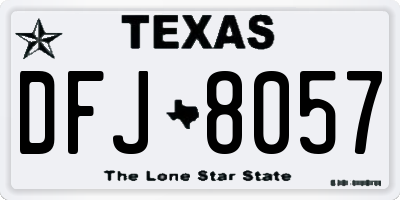 TX license plate DFJ8057