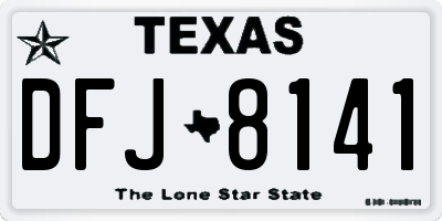 TX license plate DFJ8141