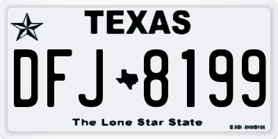 TX license plate DFJ8199