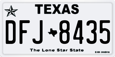 TX license plate DFJ8435