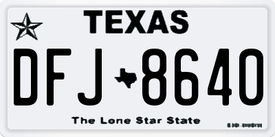 TX license plate DFJ8640