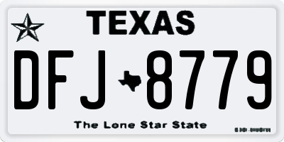 TX license plate DFJ8779