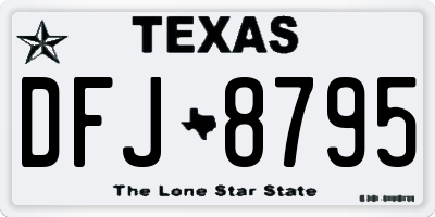 TX license plate DFJ8795