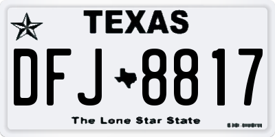 TX license plate DFJ8817