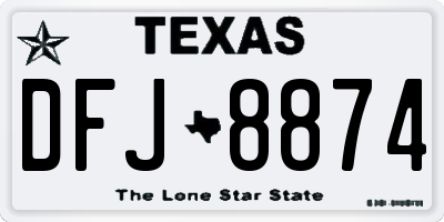 TX license plate DFJ8874
