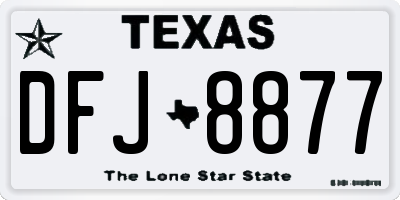 TX license plate DFJ8877