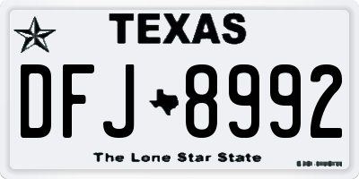 TX license plate DFJ8992