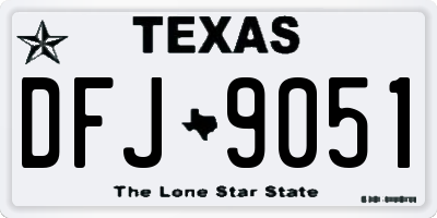 TX license plate DFJ9051