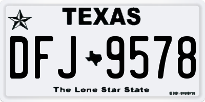 TX license plate DFJ9578