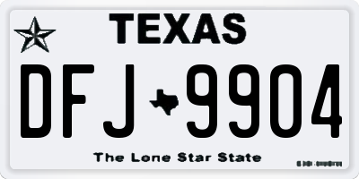 TX license plate DFJ9904