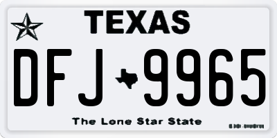 TX license plate DFJ9965