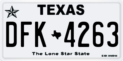 TX license plate DFK4263