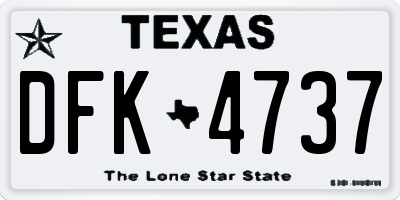 TX license plate DFK4737