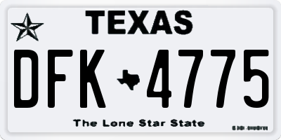 TX license plate DFK4775