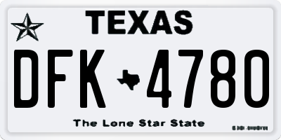 TX license plate DFK4780