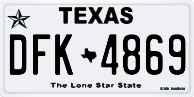 TX license plate DFK4869