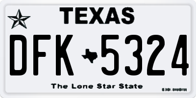TX license plate DFK5324