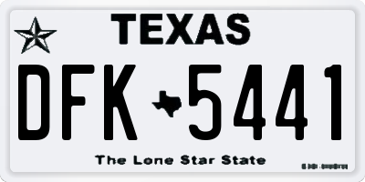 TX license plate DFK5441