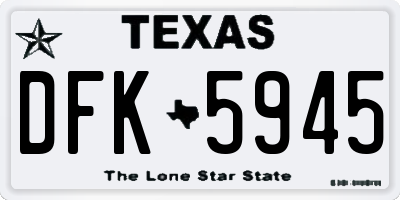 TX license plate DFK5945