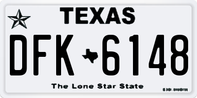 TX license plate DFK6148