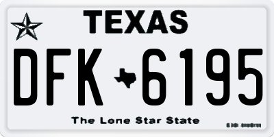 TX license plate DFK6195