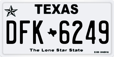 TX license plate DFK6249