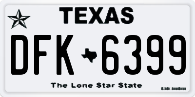 TX license plate DFK6399