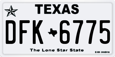 TX license plate DFK6775