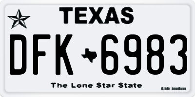 TX license plate DFK6983
