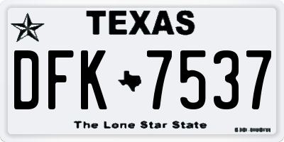 TX license plate DFK7537