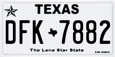 TX license plate DFK7882