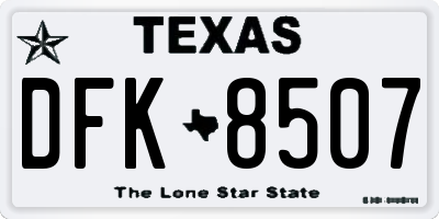 TX license plate DFK8507