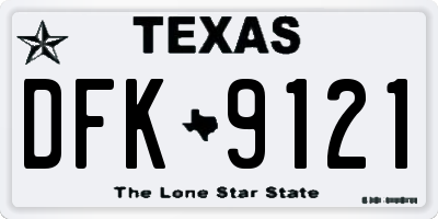 TX license plate DFK9121