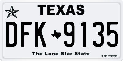 TX license plate DFK9135