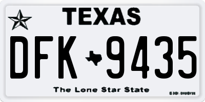 TX license plate DFK9435