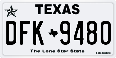 TX license plate DFK9480