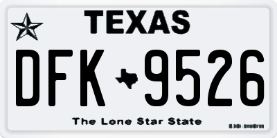 TX license plate DFK9526