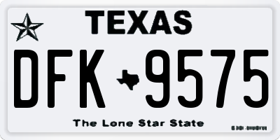 TX license plate DFK9575