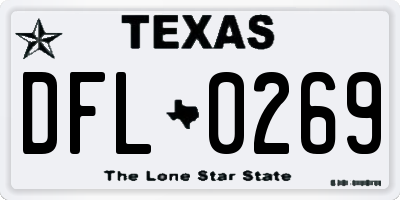TX license plate DFL0269