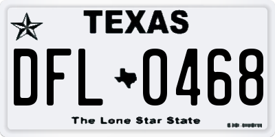 TX license plate DFL0468