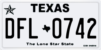 TX license plate DFL0742
