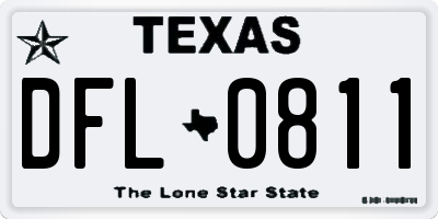 TX license plate DFL0811