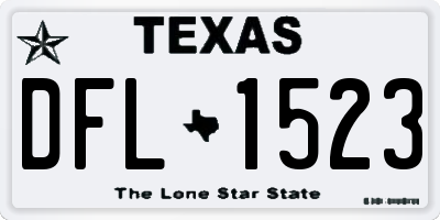 TX license plate DFL1523
