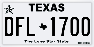 TX license plate DFL1700