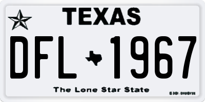 TX license plate DFL1967