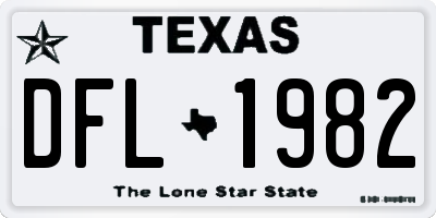 TX license plate DFL1982